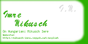 imre mikusch business card